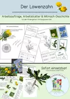 Vorschau - Arbeitsblätter - Löwenzahn / Frühblüher / Wiese / Blumen / Sommer / KITA / GS - Deckblatt