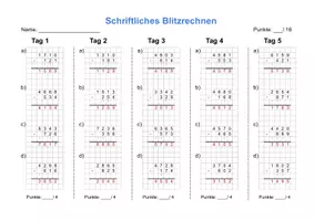 Vorschau - Arbeitsblätter - Schriftliches subtrahieren - ZR10000 Blitzrechnen X - Seite 2