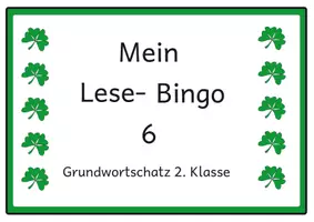 Vorschau - Arbeitsblätter - Lesebingo Grundwortschatz 6 für die 2. Klasse - Deckblatt