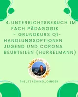 Vorschau - Stundenentwürfe - 4. Unterrichtsbesuch Pädagogik Hurrelmann beurteilen - Deckblatt