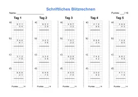 Vorschau - Arbeitsblätter - Schriftliche Subtraktion bis ZR 1000 Klasse 3 - Seite 1