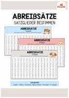 Vorschau - Arbeitsblätter - Satzglieder - Abreißsätze - Deckblatt