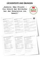 Vorschau - Arbeitsblätter - Andorra (Max Frisch) - Die Schuld der Mitläufer bei der Eskalation von Gewalt (Lückentext und Übungen) - Deckblatt