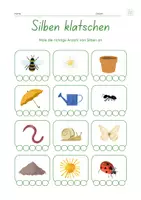 Vorschau - Arbeitsblätter - Frühling Silben klatschen - Deckblatt