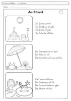 Vorschau - Arbeitsblätter - Lesen und Malen I Sommer I dreifach differenziert - Seite 1