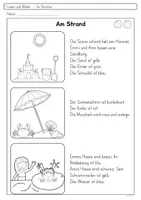 Vorschau - Arbeitsblätter - Lesen und Malen I Sommer I dreifach differenziert - Seite 2