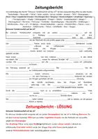 Vorschau - Arbeitsblätter - Zeitungsbericht vervollständigen - Lückentext - Deckblatt