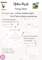 Vorschau - Stundenentwürfe - Frühlings-Elfchen: Elfchen-Puzzle (integrative Station) UB - Deckblatt