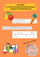 Vorschau - Arbeitsblätter - Zusammenhang von Farbigkeit und Molekülstruktur mit Experiment - Deckblatt
