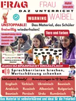 Vorschau - Stationenlernen - DAZ! Multilinguales Vokabel-Lern-Heft: Digital-interaktiv:Tiere und Farben - Deckblatt