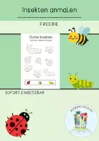 Vorschau - Mal- und Bastelvorlagen - Ausmalen / Anmalen / Insekten / Anfangsunterricht / KITA - Deckblatt