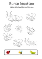 Vorschau - Mal- und Bastelvorlagen - Ausmalen / Anmalen / Insekten / Anfangsunterricht / KITA - Seite 1