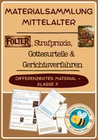 Vorschau - Arbeitsblätter - Folter, Strafen & Recht im Mittelalter - leicht verständlich - Deckblatt