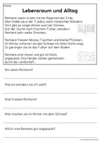Vorschau - Arbeitsblätter - Das Rentier - Sachtexte für Erstleser | Leseverständnis Klasse 1 & 2 - Seite 2