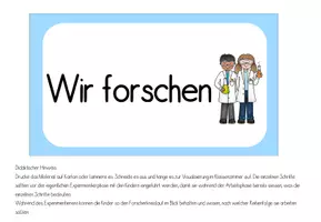 Vorschau - Experimente - Forscherkreislauf: Tafelmaterial zur Ein- und Durchführung - Seite 1
