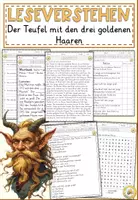 Vorschau - Arbeitsblätter - Grimm-Märchen: Der Teufel mit den drei goldenen Haaren – Lesen & Verstehen - Deckblatt
