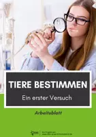 Vorschau - Arbeitsblätter - Tiere bestimmen - ein erster Versuch (Arbeitsblatt) - Deckblatt