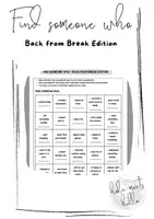 Vorschau - Arbeitsblätter - Find someone who - Back from Break Edition - Deckblatt