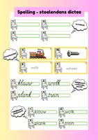 Voorbeeld - Spelling - stoelendans dictee - Voorblad
