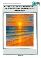 Vorschau - Arbeitsblätter - Aufgaben im Stil der neuen Abschlussprüfung BW 2027 zum Gedicht ,,Meeresstrand von Theodor Storm - Deckblatt