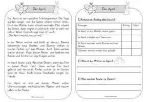 Vorschau - Arbeitsblätter - Lesetext des Monats - April - Seite 1