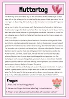 Vorschau - Arbeitsblätter - Muttertag - Lesetext, Bastelidee, Gedicht - Seite 1