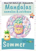 Vorschau - Mal- und Bastelvorlagen - Sommer Mandala Ananas zeichnen & gestalten | Schritt für Schritt Anleitung | Klasse 2–5 - Deckblatt