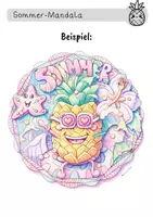Vorschau - Mal- und Bastelvorlagen - Sommer Mandala Ananas zeichnen & gestalten | Schritt für Schritt Anleitung | Klasse 2–5 - Seite 3