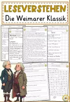 Vorschau - Arbeitsblätter - Die Weimarer Klassik (Goethe & Schiller), Lesen und Verstehen Arbeitsblätter mit Lesetext, Fragen - Deckblatt