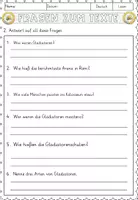 Vorschau - Arbeitsblätter - Gladiatoren im alten Rom, Sachtexte Lesen und verstehen Arbeitsblätter mit Lesetext, Fragen - Seite 3