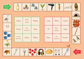 Vorschau - Stationenlernen - Wörter mit Ö - Bingo, 2-fach differenziert - Seite 1