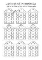 Vorschau - Arbeitsblätter - Zahlenfamilien im Rechenhaus - Mal und Geteilt - Deckblatt
