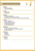 Vorschau - Arbeitsblätter - Hilfe-/Tippblatt zum Schreiben eines persönlichen Briefes - Deckblatt