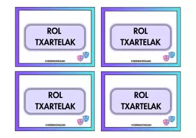 Vista previa - Tarjetas / Manipulativos - Rol txartelak - Portada