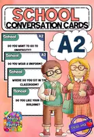 Vorschau - Spiele - Conversation Cards – School Theme (A2 Level) | 50 Cards - Deckblatt