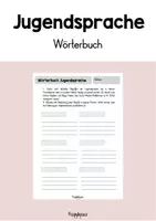 Vorschau - Arbeitsblätter - Jugendsprache - Eigenes Wörterbuch erstellen - Deckblatt