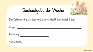 Vorschau - Arbeitsblätter - Sachaufgaben zum Thema Ostern - Seite 1