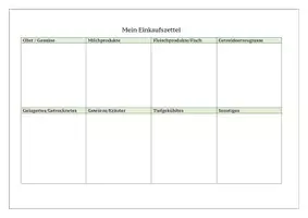 Vorschau - Arbeitsblätter - Einkaufszettelvorlage - Seite 1