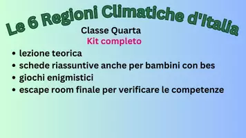 anteprima - Esercizi - Le regioni climatiche italia. kit completo lezione e schede - Pagina di copertina