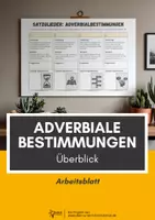 Vorschau - Arbeitsblätter - Adverbialbestimmungen - Satzglieder: Überblick - Deckblatt