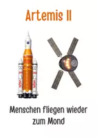 Vorschau - Arbeitsblätter - Aufgaben zum Text von Artemis II - Menschen fliegen wieder zum Mond - Deckblatt