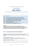 Vorschau - Stundenentwürfe - Gerechtigkeit: Was ist fair? | Ethik/Werte Klasse 7/8/9 | 3 Prinzipien, Fallbeispiele, Rawls & 12 Diskussionskarten - Deckblatt