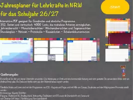 Vorschau - Anderer Materialtyp - Jahresplan für Lehrende in NRW Schuljahr 26/27 - Deckblatt