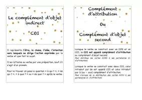 Aperçu - Fiches - Flashcards – Les fonctions grammaticales - Page 3
