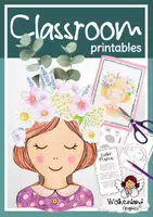Vorschau - Mal- und Bastelvorlagen - Frau mit Blumen im Haar basteln im Frühling und Sommer Figur - Deckblatt