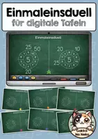 Vorschau - Spiele - Einmaleinsduell – Einmaleins spielerisch üben (für digitale Tafeln, keine Vorbereitungszeit) - Deckblatt