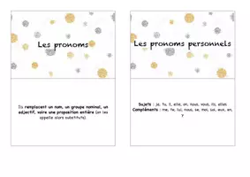 Aperçu - Fiches - Flashcards – Les pronoms - Spécial CRPE - Page 1