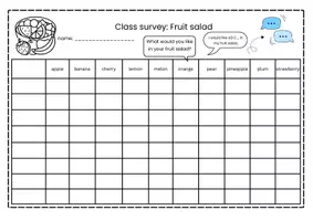 Vorschau - Arbeitsblätter - Class survey fruit salad - Deckblatt