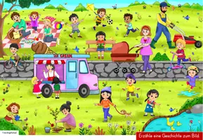 Vorschau - Arbeitsblätter - Frühling Wimmelbild | Deutsch Klasse 1-4 - Seite 2