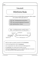 Vorschau - Stundenentwürfe - Wörtliche Rede Paket | Offener Unterricht | Freiarbeit - Seite 1